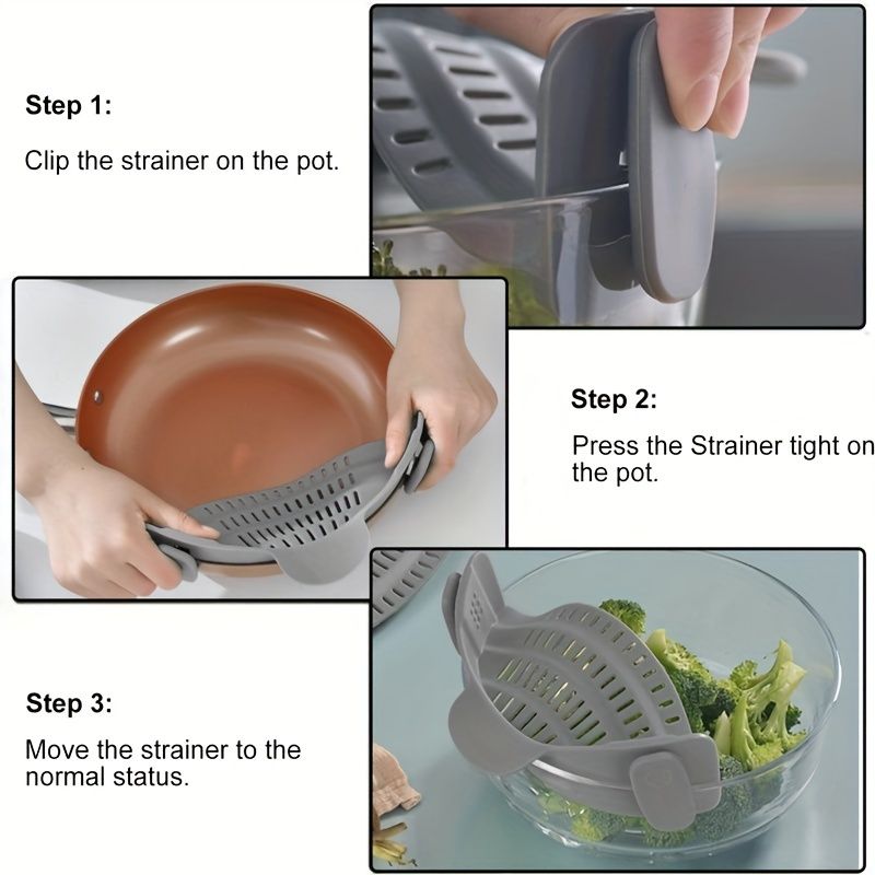 1pc Silicone Pot Strainer And Pasta Strainer, Adjustable Silicone ClipDobaDealsexpress.shopPasta Strainer, Adjustable Silicone ClipDetails