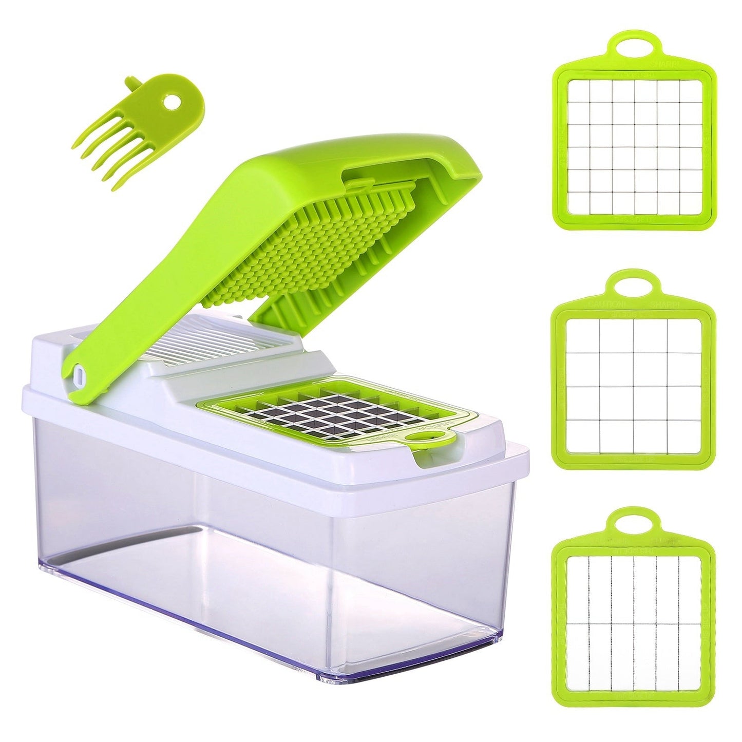 Vegetable Slicer Quick Potato Tomato Fruit Cutter Set with 3 Blades StDobaDealsexpress.shopVegetable Slicer Quick Potato Tomato Fruit Cutter SetHighlights
Come with 3 interchangeable dicer blades
Details
*Features*:
*3 IN 1 MULTIFUNCTION BLADES*:Come with 3 interchangeable dicer blades; which make it much ea