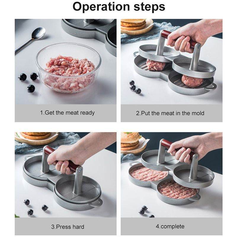 1 Set Of Aluminum Alloy Burger Machine; Round Non-stick Cook Patty BurDobaDealsexpress.shop-stick Cook Patty Burger Meat Beef Barbecue Burger Press; Patty Machine Mold; Kitchen GadgetsDetails
Describe:Product Name: Hamburger Meat PressMaterial: Thickened Aluminum AlloySize: 24*12*8.5CMScope Of Application: Pressed Hamburgers; Meat Patties; Rice Ba