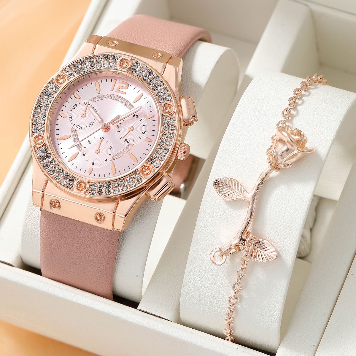 2Pc/Set 1Pc Decor Quartz Watch & 1Pcs Bracelet Fancy Women Watches JewDobaDealsexpress.shop2Pc/Set 1Pc Decor Quartz Watch & 1Pcs Bracelet Fancy Women Watches Jewelry SophisticatedDetails