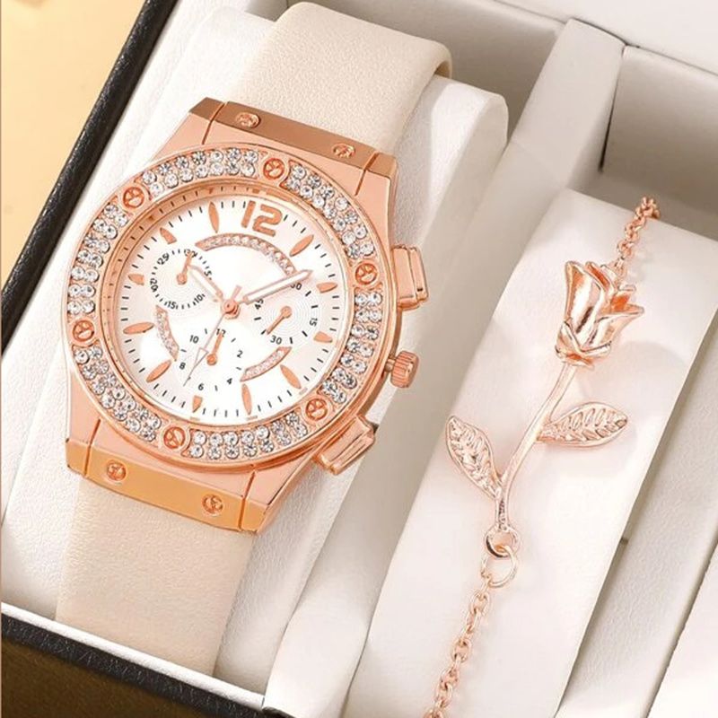 2Pc/Set 1Pc Decor Quartz Watch & 1Pcs Bracelet Fancy Women Watches JewDobaDealsexpress.shop2Pc/Set 1Pc Decor Quartz Watch & 1Pcs Bracelet Fancy Women Watches Jewelry SophisticatedDetails