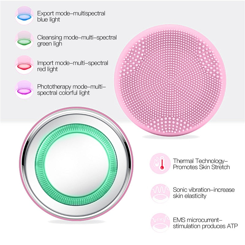 Heating Face CleanserDealsexpress.shopDealsexpress.shopHeating Face CleanserFeature:【Multiple Functions】This one beauty machine offers 2 using enjoyment, 1 facial massager and a facial cleaner.【4 LED Lights & 4 Modes】4 photon lights with