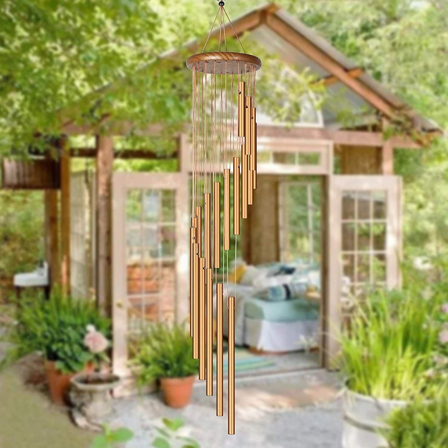 35'' Outdoor Wind Chimes Large 18 Tubes Deep Tone Chapel Bells for GarDobaDealsexpress.shop35'' Outdoor Wind Chimes Large 18 Tubes Deep Tone Chapel BellsDetails
Features:
1. Tubes are made from aluminum, durable and corrosion resistant.
2. This wind chimes produces very clear tunes when wind blows.
3. Hand the wind