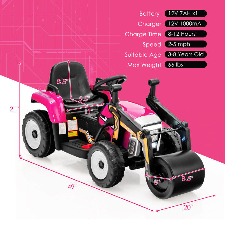 12V Kids Ride on Road Roller with 2.4G Remote ControlDobaDealsexpress.shop12V Kids RideHighlights
Realistic Road Roller for Pretend Play: Designed with an adjustable arm and flexible drum roller, the kids ride on road roller not only brings kids drivin