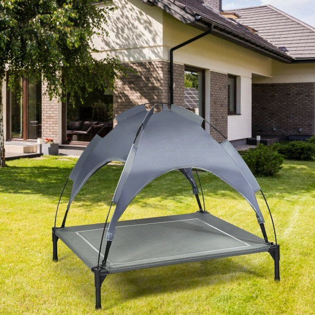 Portable Elevated Outdoor Pet Bed with Removable Canopy ShadeDobaDealsexpress.shopPortable Elevated Outdoor Pet BedHighlights
High-quality Materials and Stable Structure: The dog bed is made of high-quality iron pipes, which prevents rust and corrosion. With 4 non-slip feet, this