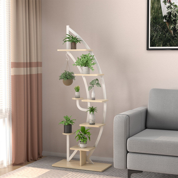6-Tier 9 Potted Metal Plant Stand Holder Display Shelf with HookDobaDealsexpress.shop6-Tier 9 Potted Metal Plant Stand Holder Display ShelfHighlights
Multi-Layer Storage Space: The 6-tier moon half plant stand adopts a 6-layer ladder structure, which not only provides ample storage and display space for