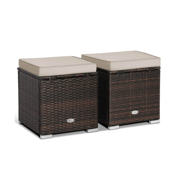 2 Pieces Patio Ottoman with Hidden Storage SpaceDobaDealsexpress.shop2 Pieces Patio OttomanHighlights
4-in-1 Versatile Ottomans: This rattan ottoman not only provides a perfect place for you to relax your feet, but also can be used as an additional seat fo