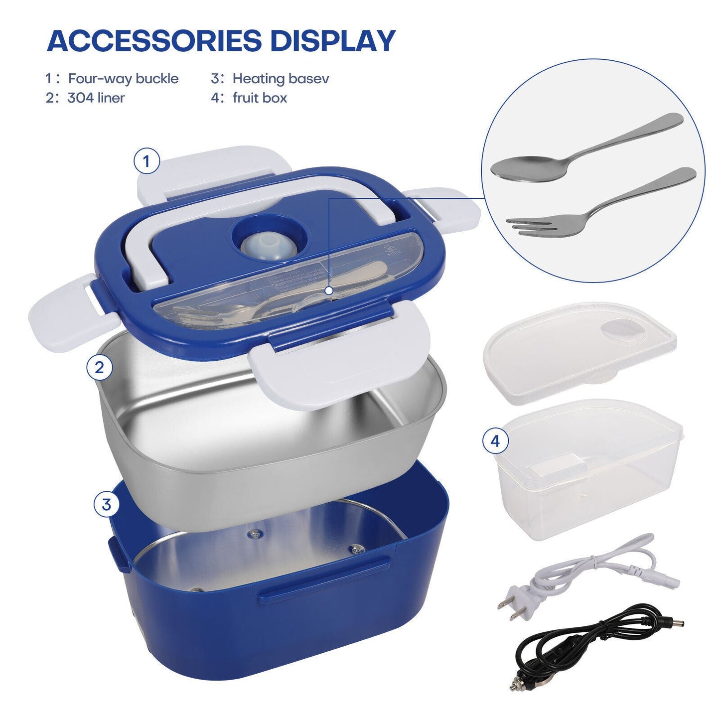 1.5L 110V/12V Electric Lunch Box Portable for Car Office Food Warmer HDobaDealsexpress.shop1Specification
Brand:BCBMALL
Details
Features:
Food Grade Material
The electric lunch box is made of food-grade PP plastic and 304 stainless steel; which is high-temp