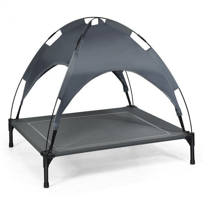 Portable Elevated Outdoor Pet Bed with Removable Canopy ShadeDobaDealsexpress.shopPortable Elevated Outdoor Pet BedHighlights
High-quality Materials and Stable Structure: The dog bed is made of high-quality iron pipes, which prevents rust and corrosion. With 4 non-slip feet, this