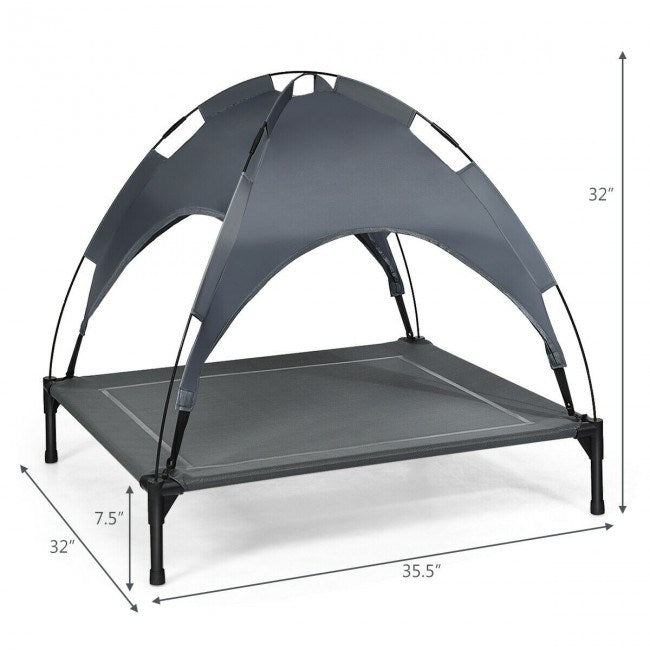 Portable Elevated Outdoor Pet Bed with Removable Canopy ShadeDobaDealsexpress.shopPortable Elevated Outdoor Pet BedHighlights
High-quality Materials and Stable Structure: The dog bed is made of high-quality iron pipes, which prevents rust and corrosion. With 4 non-slip feet, this