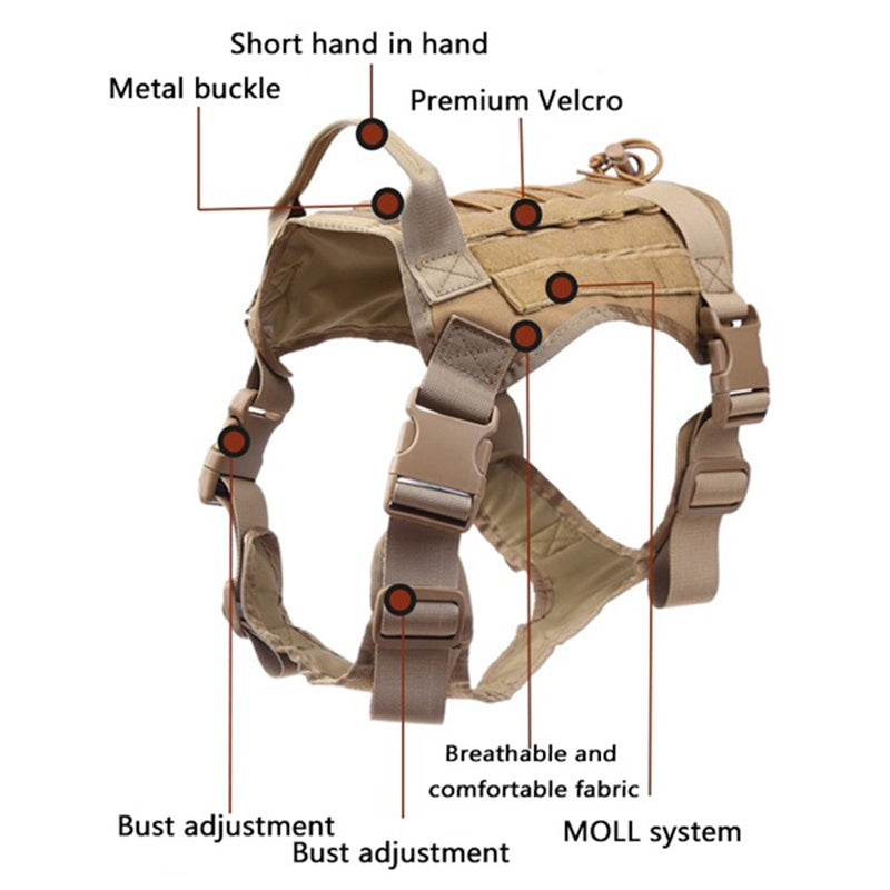 Tactical Dog Harness Pet Training Vest Dog Harness And Leash Set For LDobaDealsexpress.shopLarge Dogs German Shepherd K9 Padded Quick Release HarnessDetails