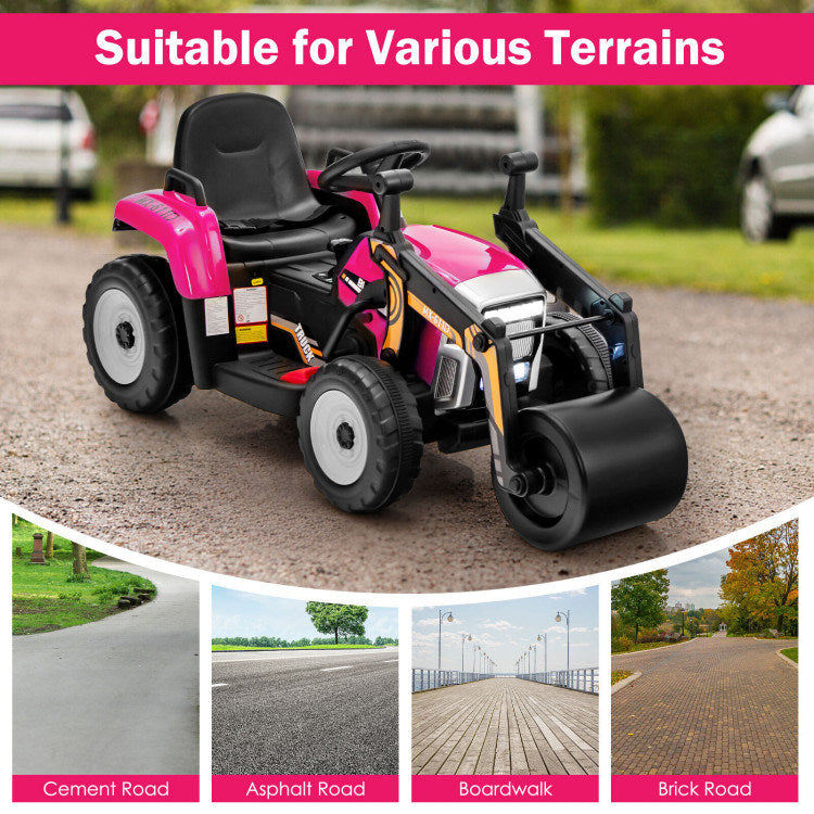 12V Kids Ride on Road Roller with 2.4G Remote ControlDobaDealsexpress.shop12V Kids RideHighlights
Realistic Road Roller for Pretend Play: Designed with an adjustable arm and flexible drum roller, the kids ride on road roller not only brings kids drivin