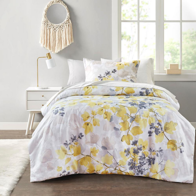 Comforter Set with Bed Sheets, 104x90, Yellow