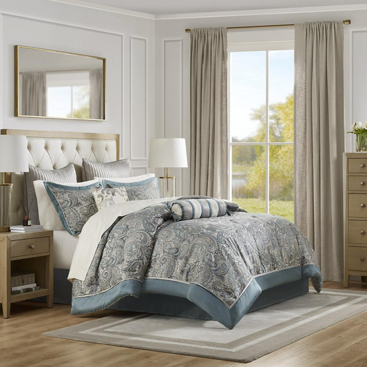 Aubrey 12 Piece Comforter Set with Cotton Bed SheetsDealsexpress.shopDealsexpress.shopAubrey 12 Piece Comforter SetPiece
Set includes comforter 2 matching shams 2 Euro shams 2 throw pillows 1 bed skirt 1 fitted sheetSpecifications:- Box 1 Height : 11.02- Packing Time (days) : 2- 