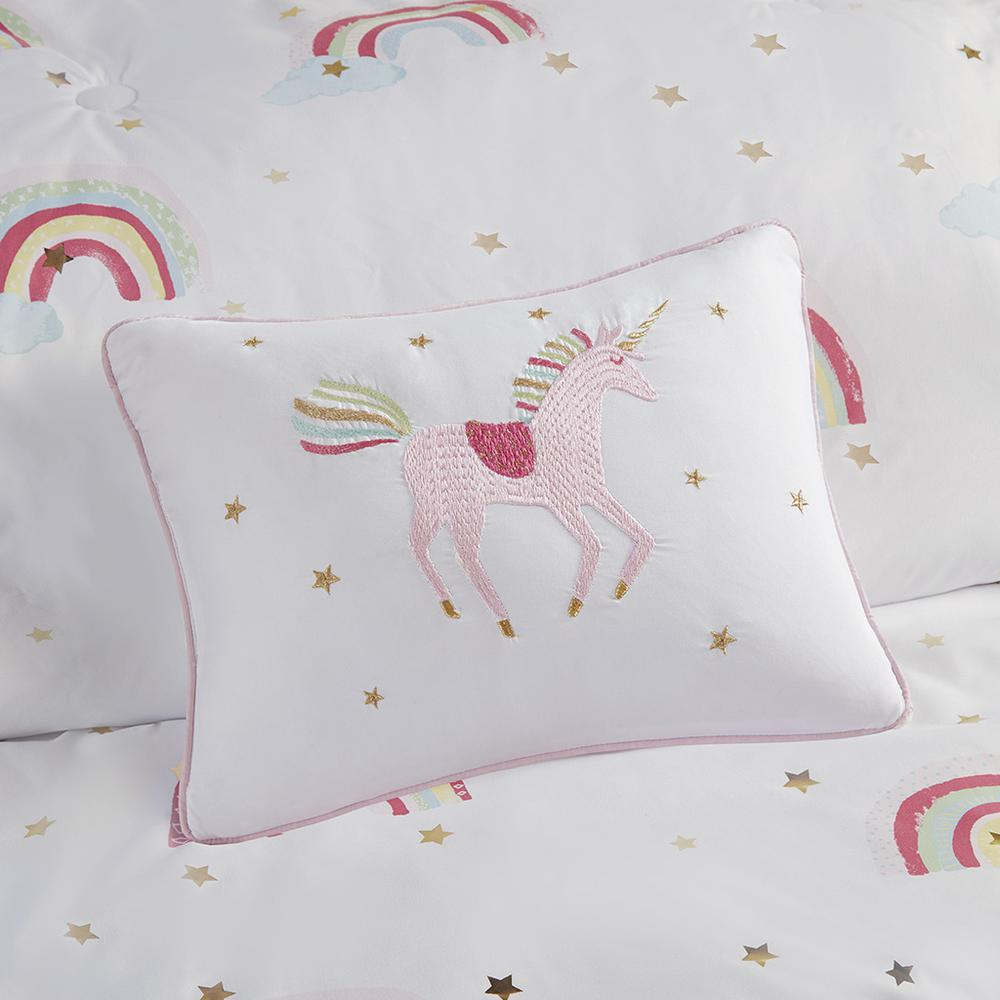 Alicia Rainbow and Metallic Stars Comforter Set with Bed SheetsDealsexpress.shopDealsexpress.shopMetallic Stars Comforter Setand
Set includes comforter 2 shams (1 for Twin) 1 oblong throw pillow flat sheet fitted sheet 2 pillowcases (1 for Twin)Specifications:- Box 1 Height : 11.81- Packin