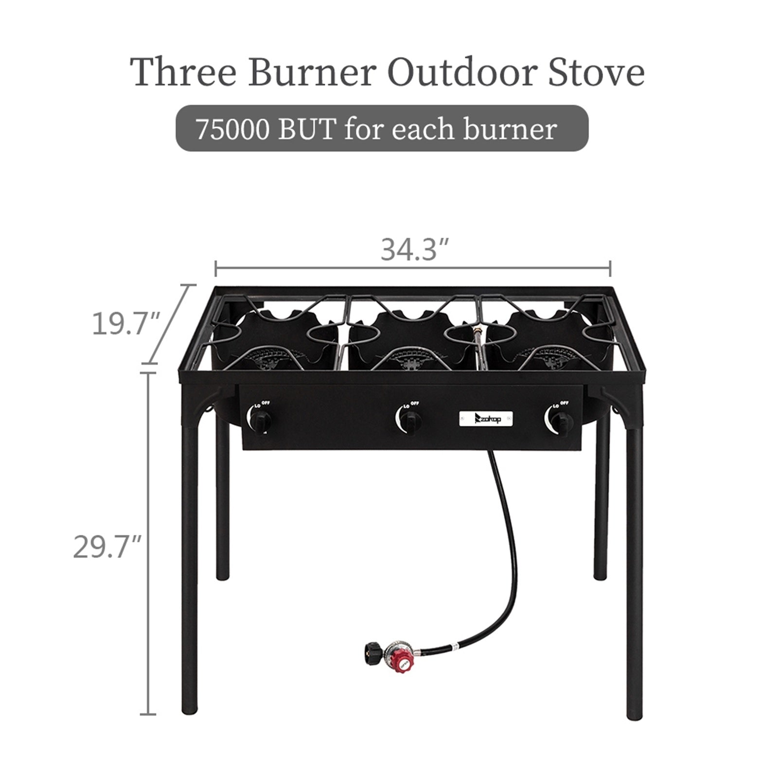 Outdoor Camp Stove High Pressure Propane Gas Cooker Portable Cast IronDobaDealsexpress.shopOutdoor Camp Stove High Pressure Propane Gas Cooker Portable Cast Iron Patio Cooking Burner (Highlights
225000 BTU of cooking power
Ultra-portable with removable legs
Details
Introductions:This powerful three burner, equipped with a cast iron head, outputs a