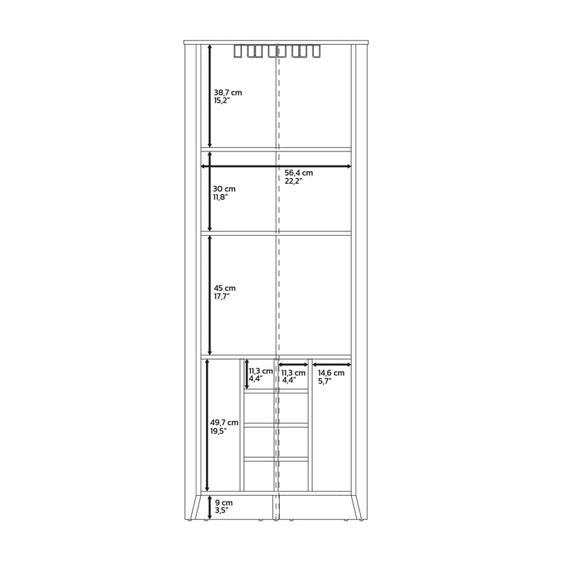 Corner Bar Cabinet, Three Shelves, Eight Built-in Wine Rack, Two Side Shelves, Dark Brown