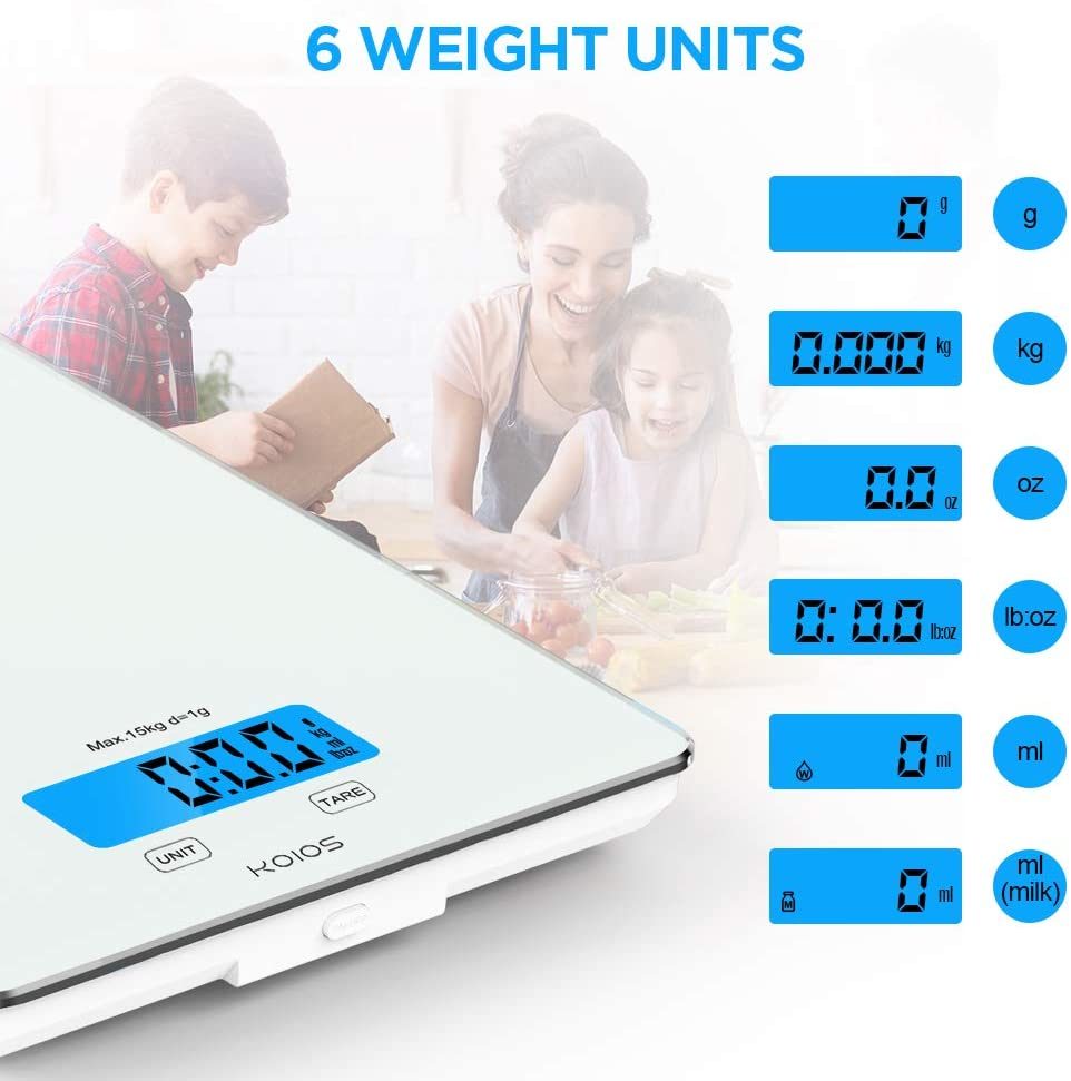KOIOS USB Rechargeable Food Scale, 33lb/15Kg Kitchen Scale Digital WeiDobaDealsexpress.shopKOIOS USB Rechargeable Food Scale, 33lb/15Kg Kitchen Scale Digital Weight GramsHighlights
RECHARGEABLE &amp; ENERGY-SAVING: KOIOS food scale uses rechargeables which are extremely efficient in lowering carbon impact. Once fully charged, the ene