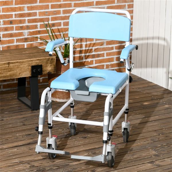 Bathroom Wheelchair, Commode Wheelchair, Rolling Shower Wheelchair