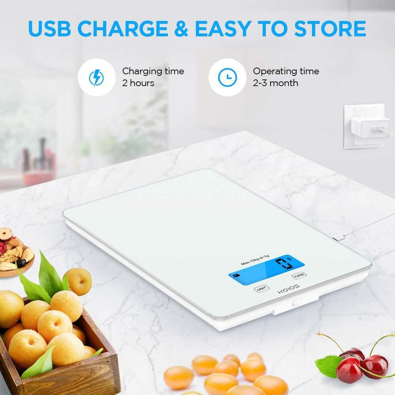 KOIOS USB Rechargeable Food Scale, 33lb/15Kg Kitchen Scale Digital WeiDobaDealsexpress.shopKOIOS USB Rechargeable Food Scale, 33lb/15Kg Kitchen Scale Digital Weight GramsHighlights
RECHARGEABLE &amp; ENERGY-SAVING: KOIOS food scale uses rechargeables which are extremely efficient in lowering carbon impact. Once fully charged, the ene