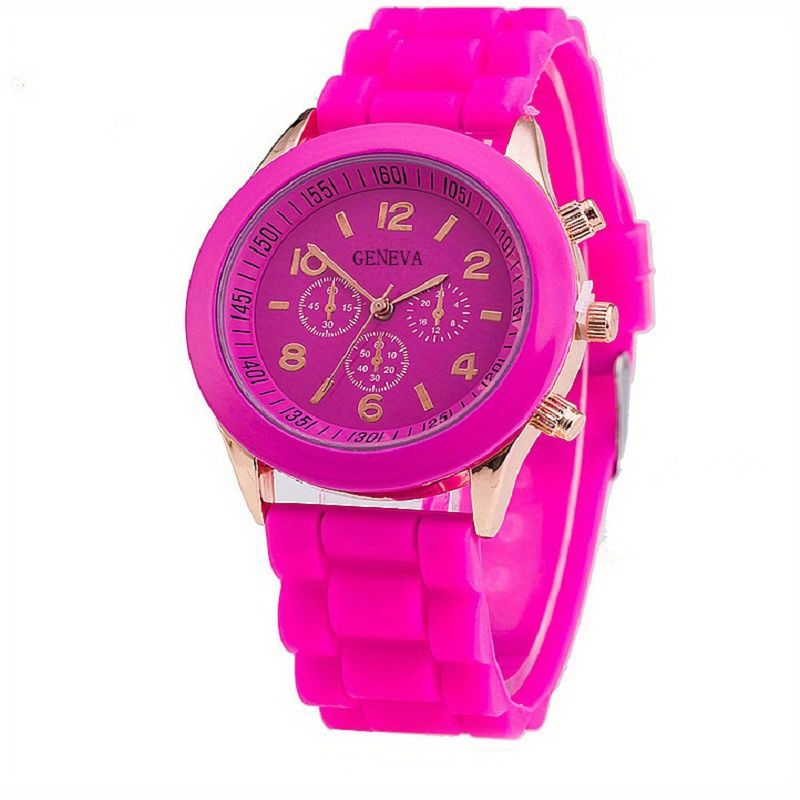 Simple Silicone Casual Quartz Watch Women Crystal Silicone Watches Wrist Watch