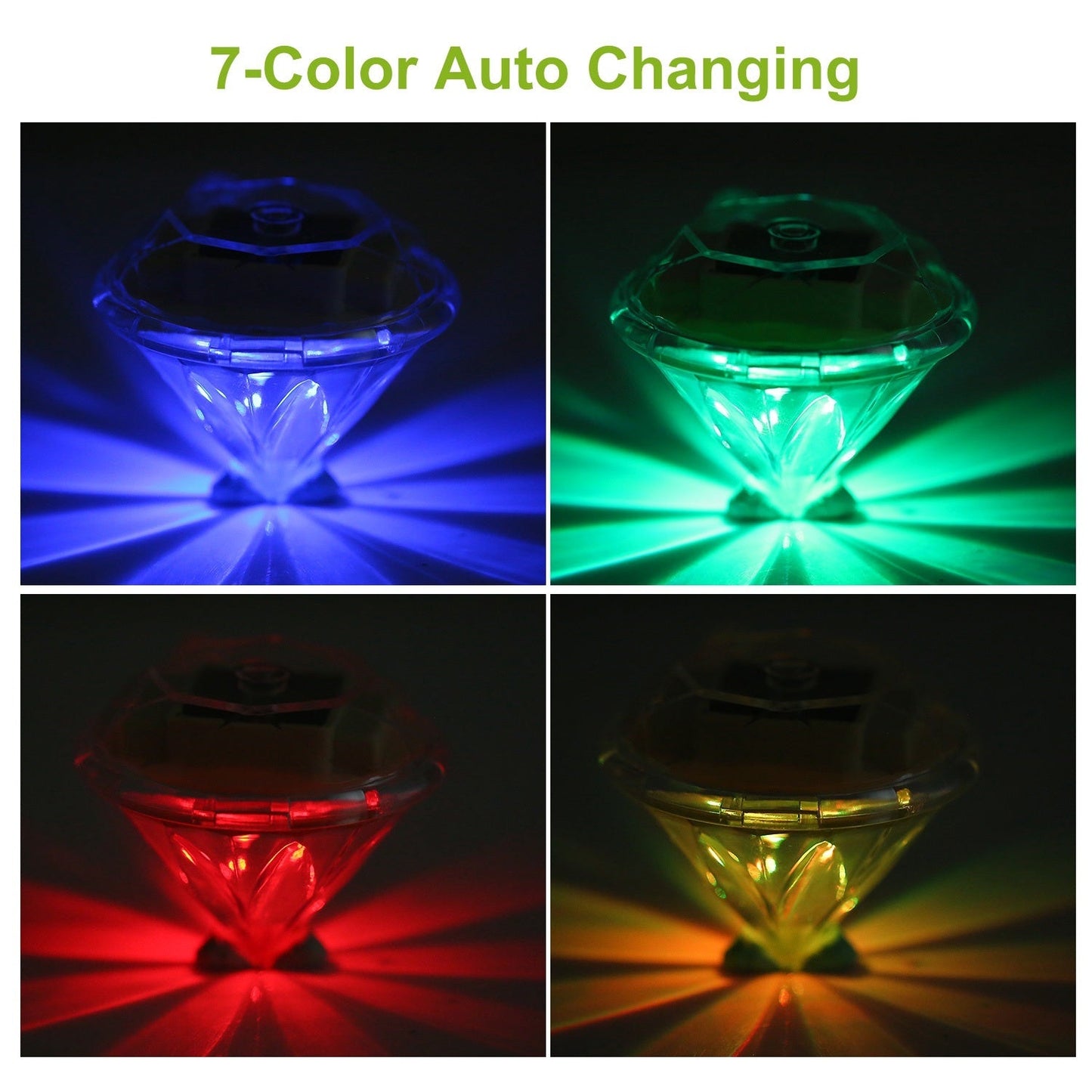 4Pcs Solar Garden Light Outdoor Diamond LED Light IP65 Waterproof StakDobaDealsexpress.shop4Pcs Solar Garden Light Outdoor Diamond LED Light IP65 Waterproof Stake Decorative LampHighlights
7-Color auto changing
17% High photoelectric conversion
IP65
Details
*Features*:
**EXQUISITE DIAMOND SOLAR GARDEN LIGHTS*:Come with 4 pack of diamond sola