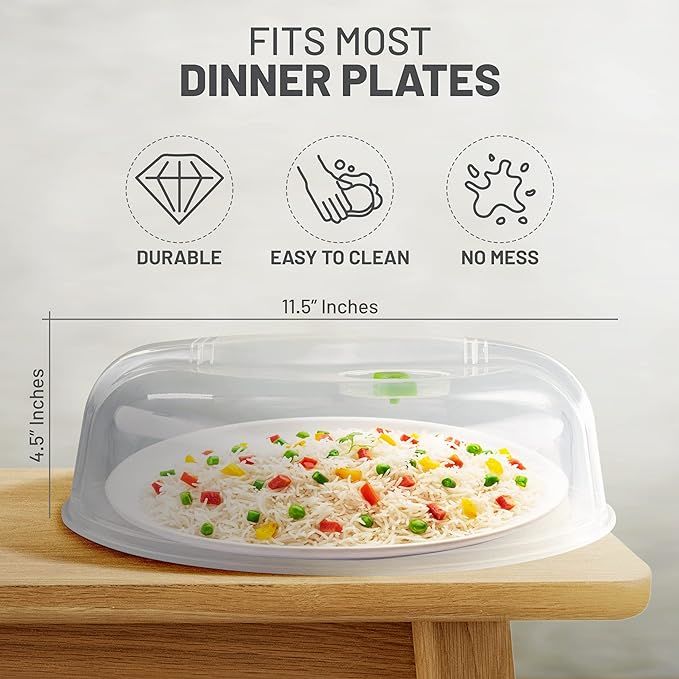 Clear Microwave Splash Cover, 1 Piece Transparent Microwave Food CoverDobaDealsexpress.shopClear Microwave Splash Cover, 1 Piece Transparent Microwave Food Cover, Reusable Heat Resistant Multi-function Food Cover, Kitchen Utensils & Gadgets, Kitchen Accessories,Random ColorSpecification
Feature:Reusable
Material:Plastic
Details
Keep your microwave clean and your food splatter-free with this Clear Microwave Splash Cover. This transparen