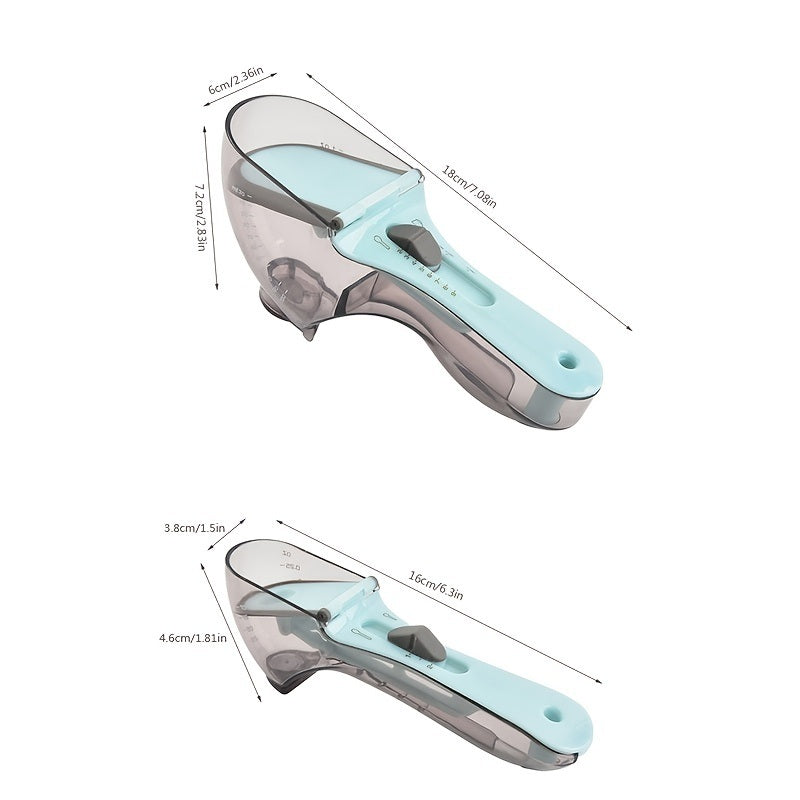 2pcs Adjustable Measuring Cups And Spoons; Plastic Scoop Measuring CupDobaDealsexpress.shopSpoons; Plastic Scoop Measuring CupDetails