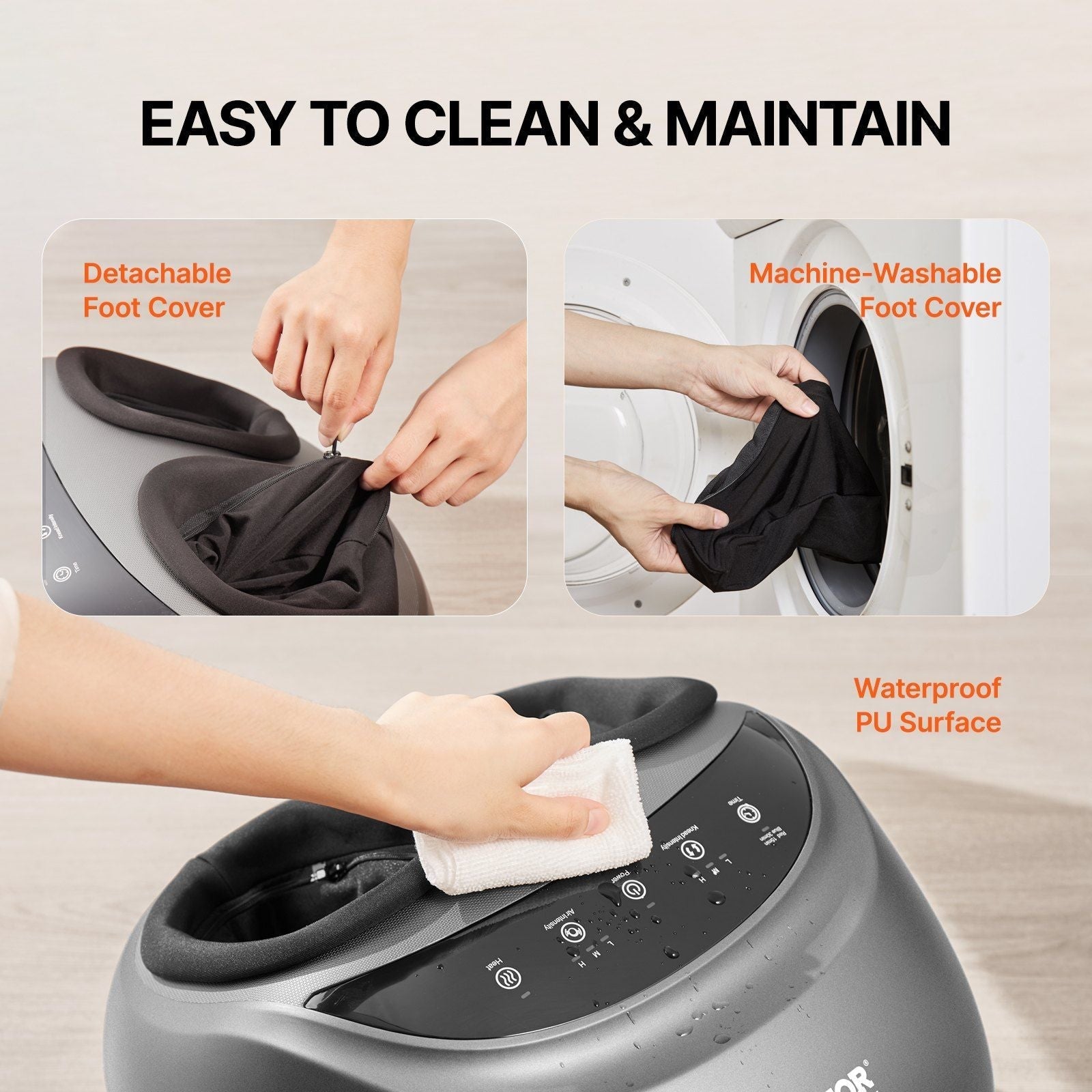 VEVOR Shiatsu Foot Massager Heated Deep Kneading Feet Massager