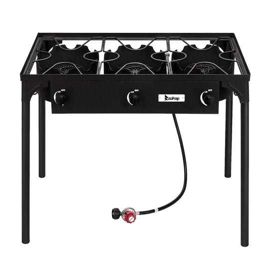 Outdoor Camp Stove High Pressure Propane Gas Cooker Portable Cast IronDobaDealsexpress.shopOutdoor Camp Stove High Pressure Propane Gas Cooker Portable Cast Iron Patio Cooking Burner (Highlights
225000 BTU of cooking power
Ultra-portable with removable legs
Details
Introductions:This powerful three burner, equipped with a cast iron head, outputs a