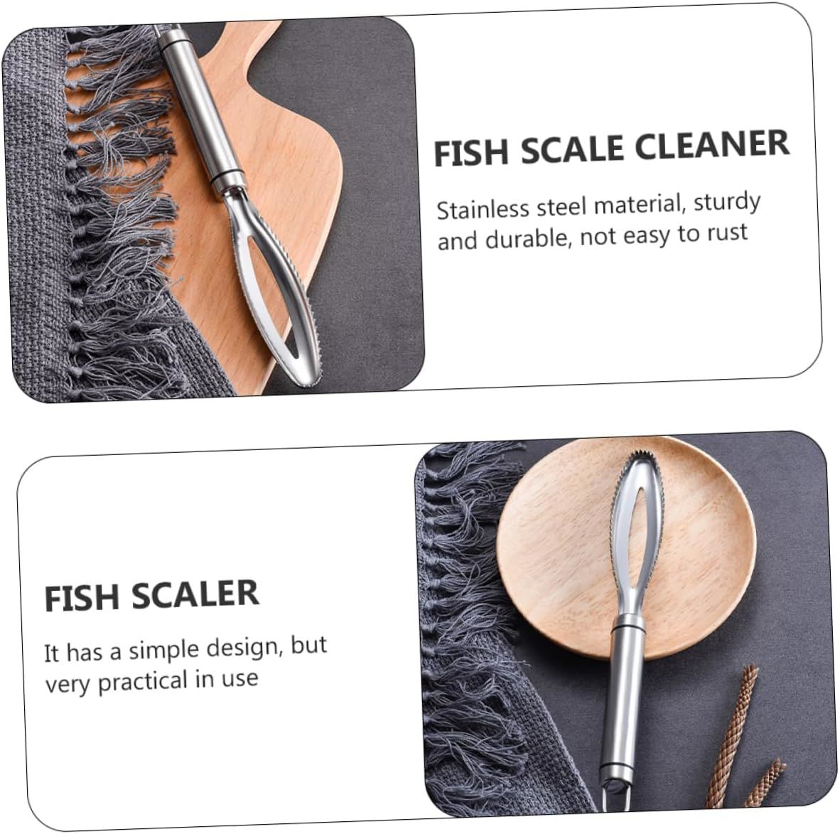 Fish Scaler Tool, Stainless Steel Fish Scaler Remover Fish Scraper Scaler with Sawtooth, Fish Skin Graters Fish Tweezers Fish Descaler Tool for Cleaning Fish