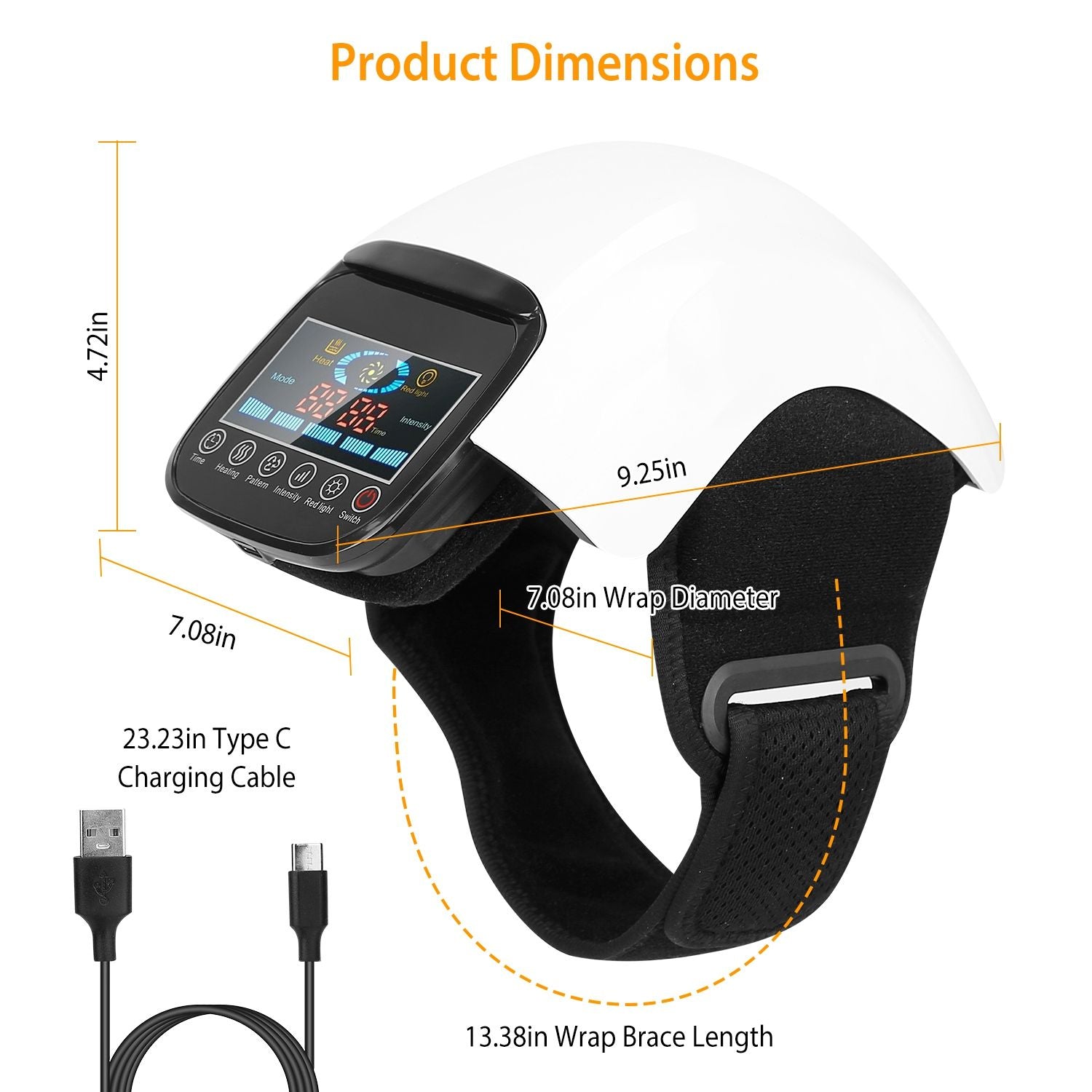 Electric Rechargeable Knee Massager Infrared Heat Pain Relief Therapy Knee Brace Wrap