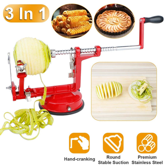 3In 1 Apple Peeler Manual Rotation Potato Fruit Core Slicer Kitchen HaDobaDealsexpress.shop3In 1 Apple Peeler Manual Rotation Potato Fruit Core Slicer Kitchen Hand Cracking CorerDetails
*Features*:
*Premium Material*:Made of premium zinc alloy and stainless steel blade; it is durable and anti-rust. It can last for a long time.*3 In 1 Functio