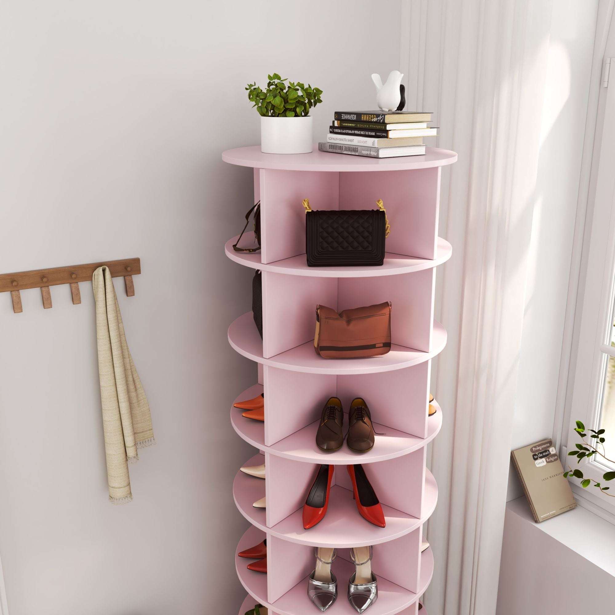 new 360 pink rotating shoe cabinet with 7 layers can accommodate up toDobaDealsexpress.shop360 pink rotating shoe cabinetSpecification
Cabinets Type:Round
Cabinets Storage Quantity:5 or More Shelves
Main Color:Pink
Cabinets Features:Corner Unit
Use Case:Primary Living Space
Product Sty