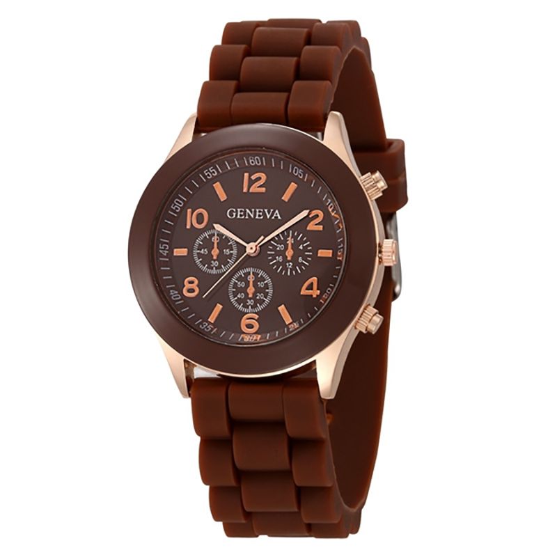 Simple Silicone Casual Quartz Watch Women Crystal Silicone Watches Wrist Watch