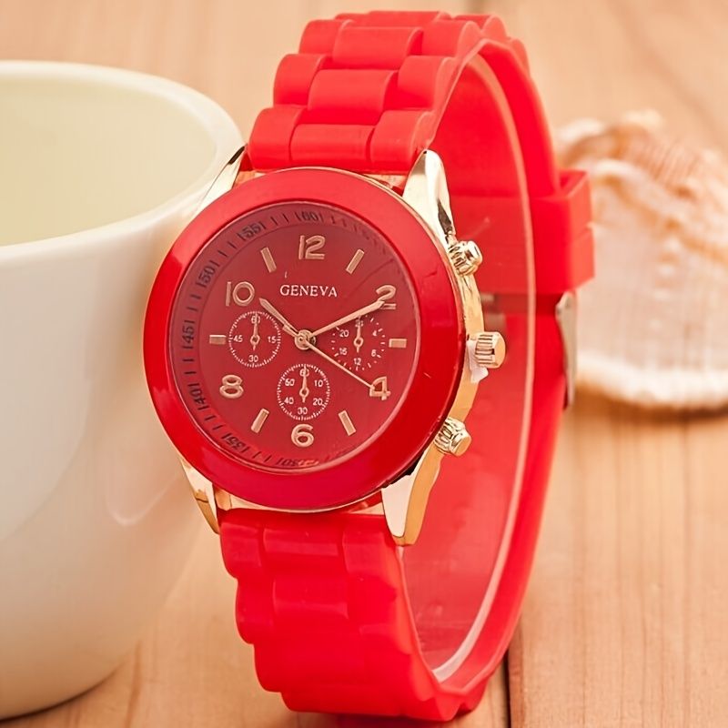 Simple Silicone Casual Quartz Watch Women Crystal Silicone Watches Wrist Watch