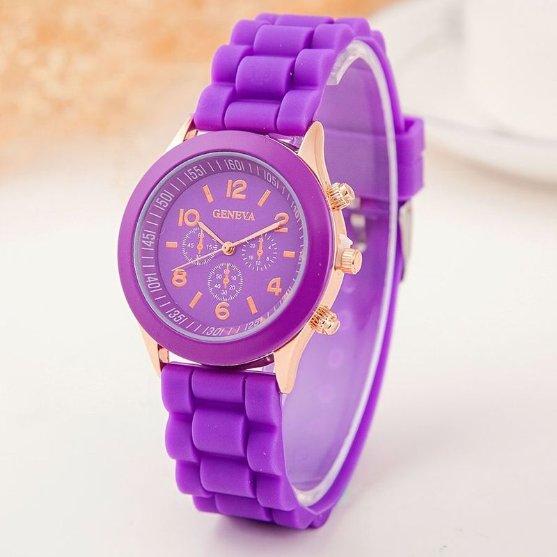 Simple Silicone Casual Quartz Watch Women Crystal Silicone Watches Wrist Watch