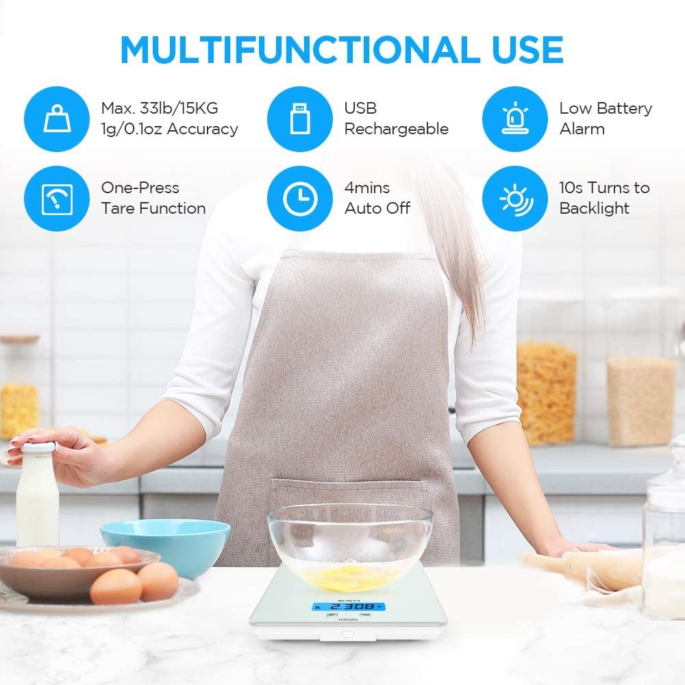 KOIOS USB Rechargeable Food Scale, 33lb/15Kg Kitchen Scale Digital WeiDobaDealsexpress.shopKOIOS USB Rechargeable Food Scale, 33lb/15Kg Kitchen Scale Digital Weight GramsHighlights
RECHARGEABLE &amp; ENERGY-SAVING: KOIOS food scale uses rechargeables which are extremely efficient in lowering carbon impact. Once fully charged, the ene