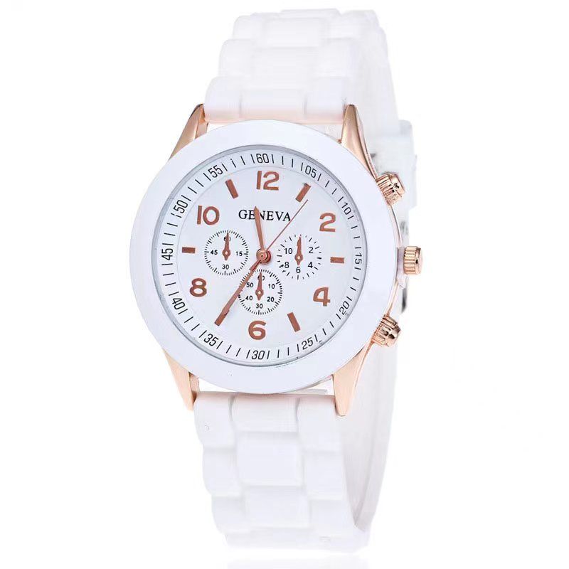 Simple Silicone Casual Quartz Watch Women Crystal Silicone Watches Wrist Watch