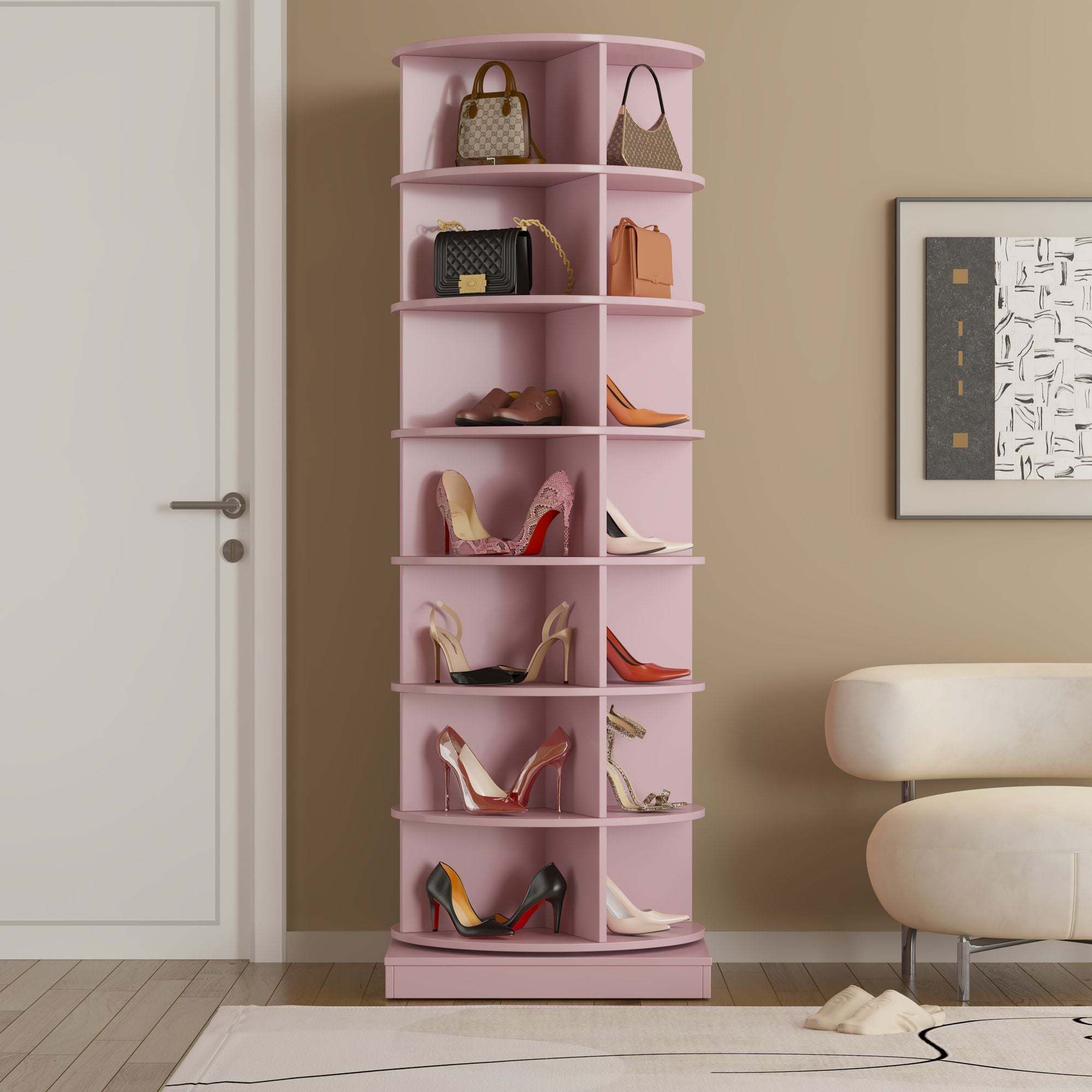 new 360 pink rotating shoe cabinet with 7 layers can accommodate up toDobaDealsexpress.shop360 pink rotating shoe cabinetSpecification
Cabinets Type:Round
Cabinets Storage Quantity:5 or More Shelves
Main Color:Pink
Cabinets Features:Corner Unit
Use Case:Primary Living Space
Product Sty
