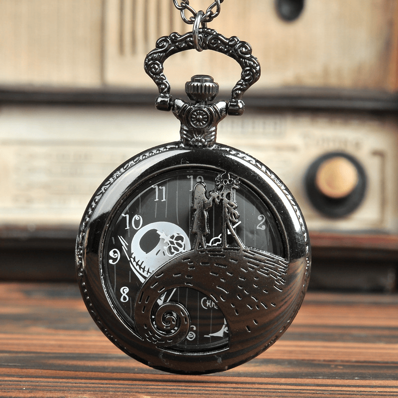 Design Christmas Bronze Quartz Pocket Watch With Necklace Chain Watches For Women