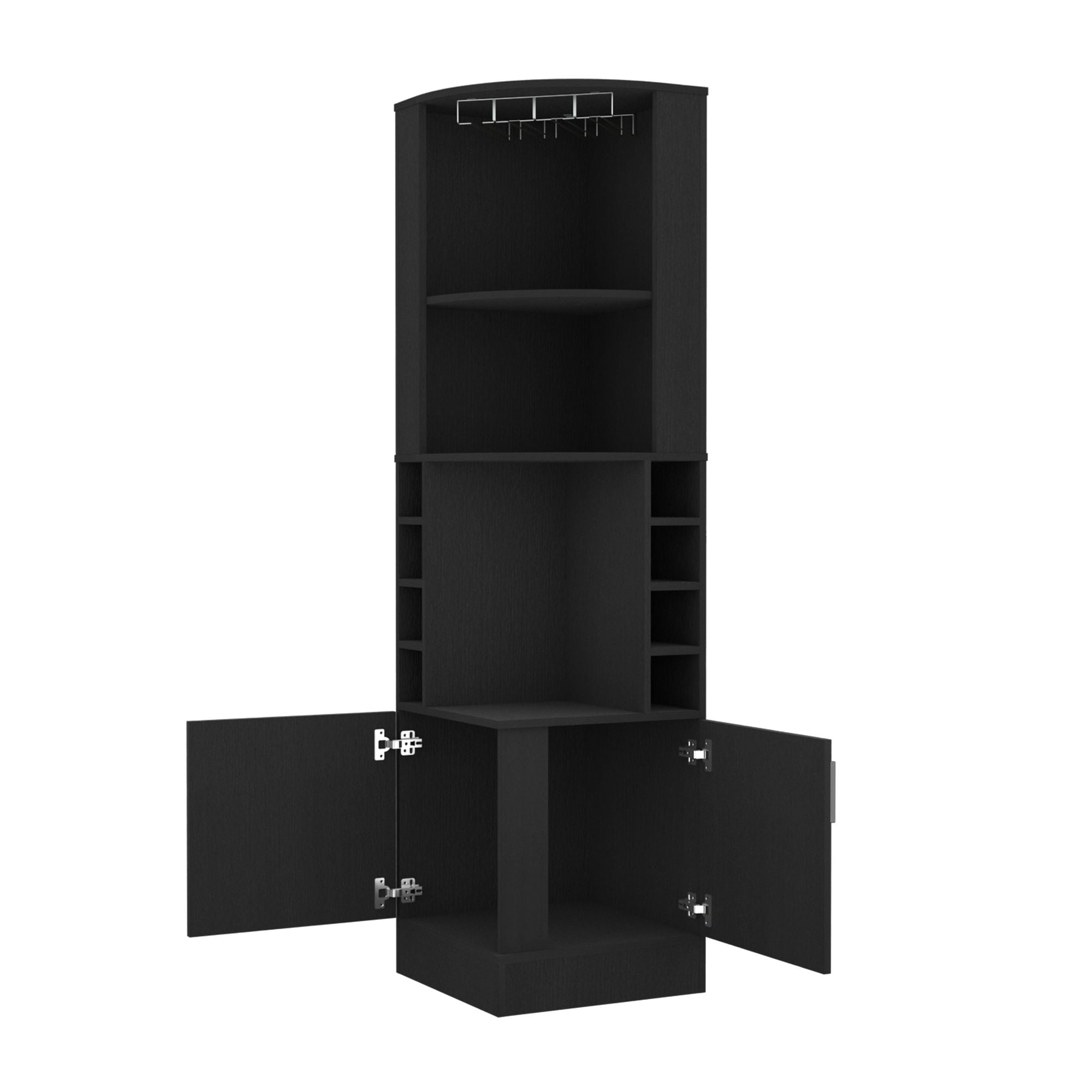 Corner Bar Cabinet, Double Door Cabinet, Glass Rack, Eight Built-in WiDobaDealsexpress.shopCorner Bar Cabinet, Double Door Cabinet, Glass Rack,Specification
Main Color:Black
Filler:Solid Wood+MDF
Main Material:Engineered Wood
Details
Included 4 Packages:
Sub-item 1: Package Quantity:2, Package Size:46.46*22