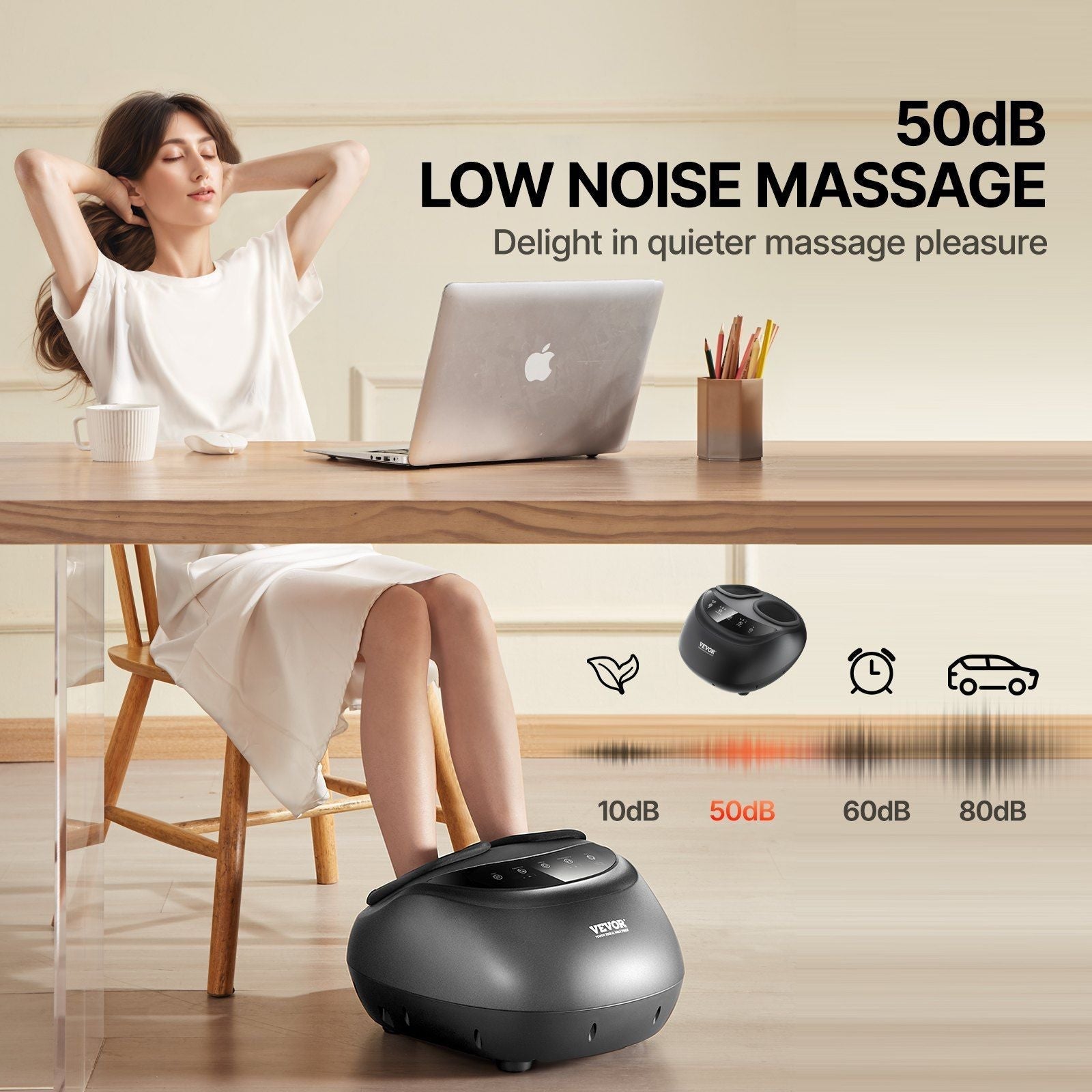 VEVOR Shiatsu Foot Massager Heated Deep Kneading Feet Massager
