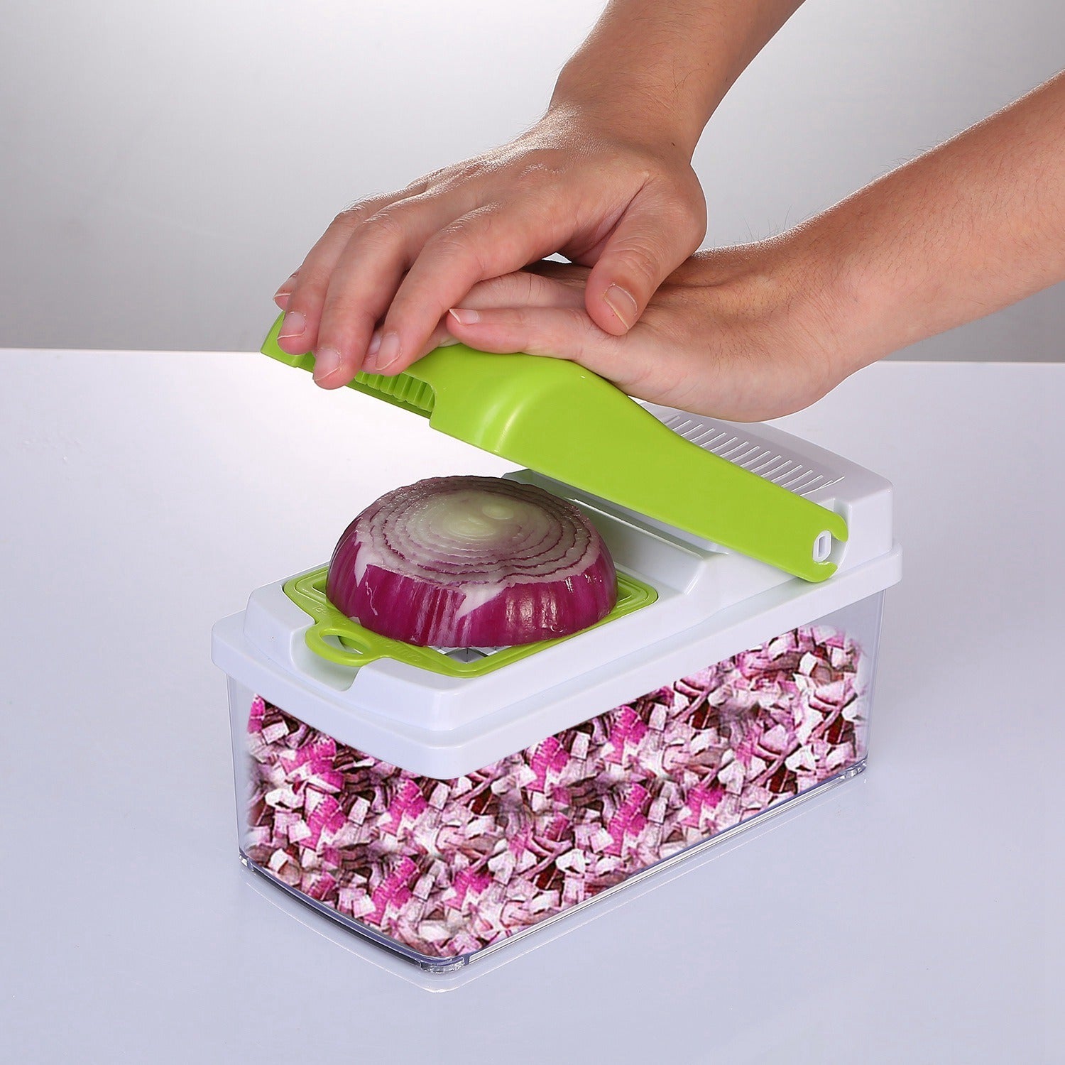 Vegetable Slicer Quick Potato Tomato Fruit Cutter Set with 3 Blades StDobaDealsexpress.shopVegetable Slicer Quick Potato Tomato Fruit Cutter SetHighlights
Come with 3 interchangeable dicer blades
Details
*Features*:
*3 IN 1 MULTIFUNCTION BLADES*:Come with 3 interchangeable dicer blades; which make it much ea