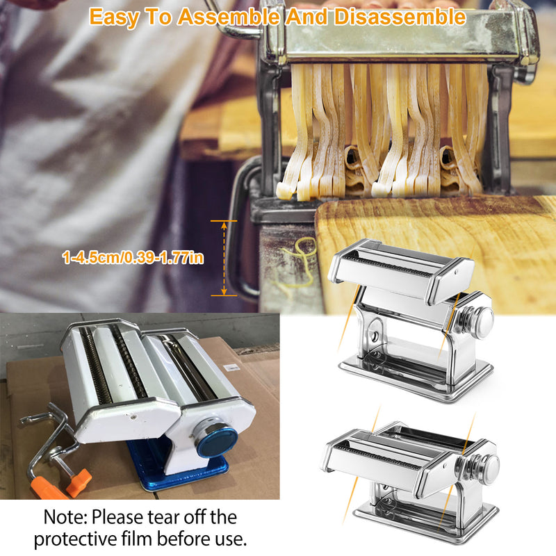 Pasta Maker Roller Machine Fettuccine Noodle MakerDobaDealsexpress.shopPasta Maker Roller Machine Fettuccine Noodle MakerHighlights
6 Adjustable setting of thickness
Details
*Features*:
*6 Adjustable Settings*:Rotate the dough grade knob on the side of pasta machine,then,you can get th