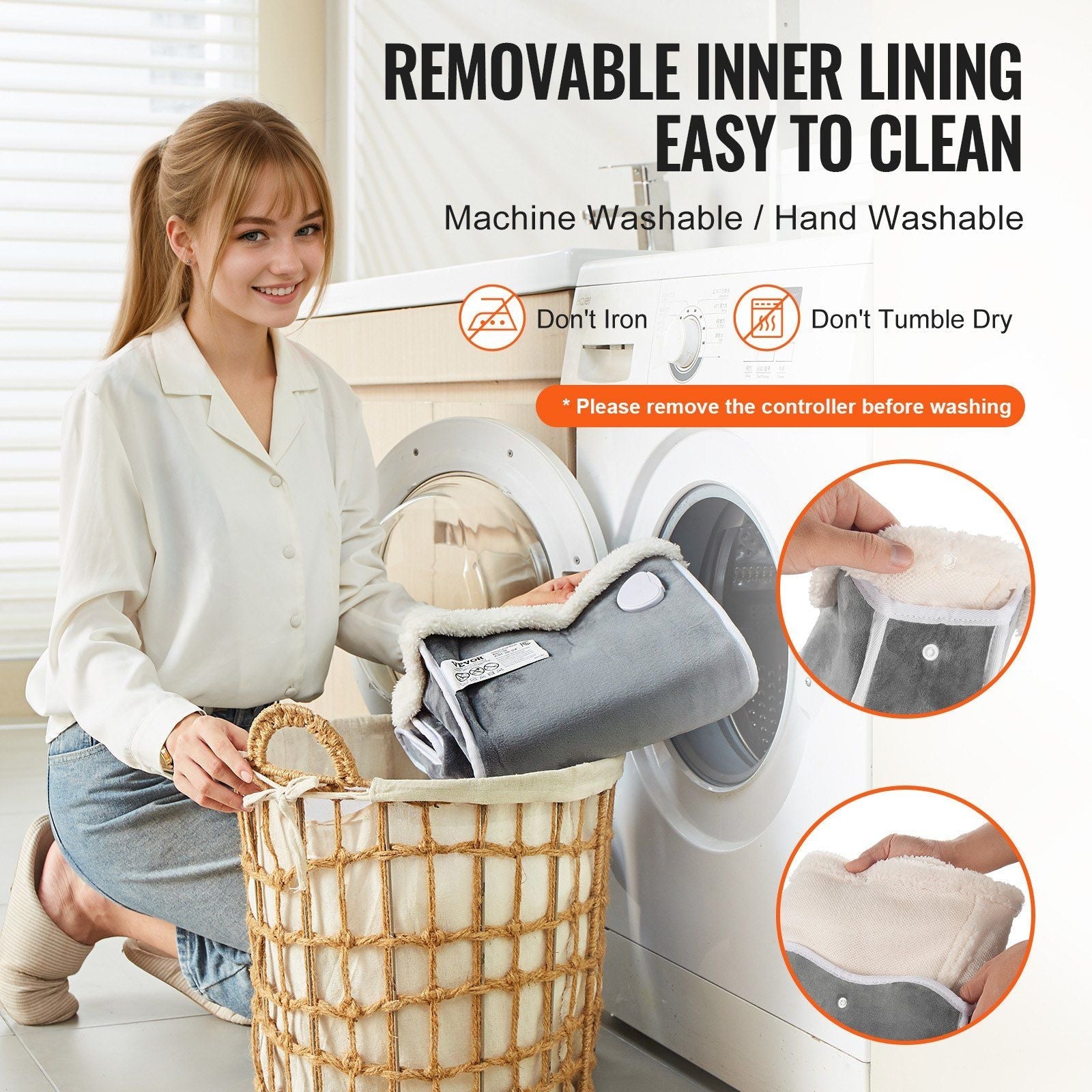 VEVOR Electric Foot Warmer 6-Level Heating Slippers Feet Warmer
