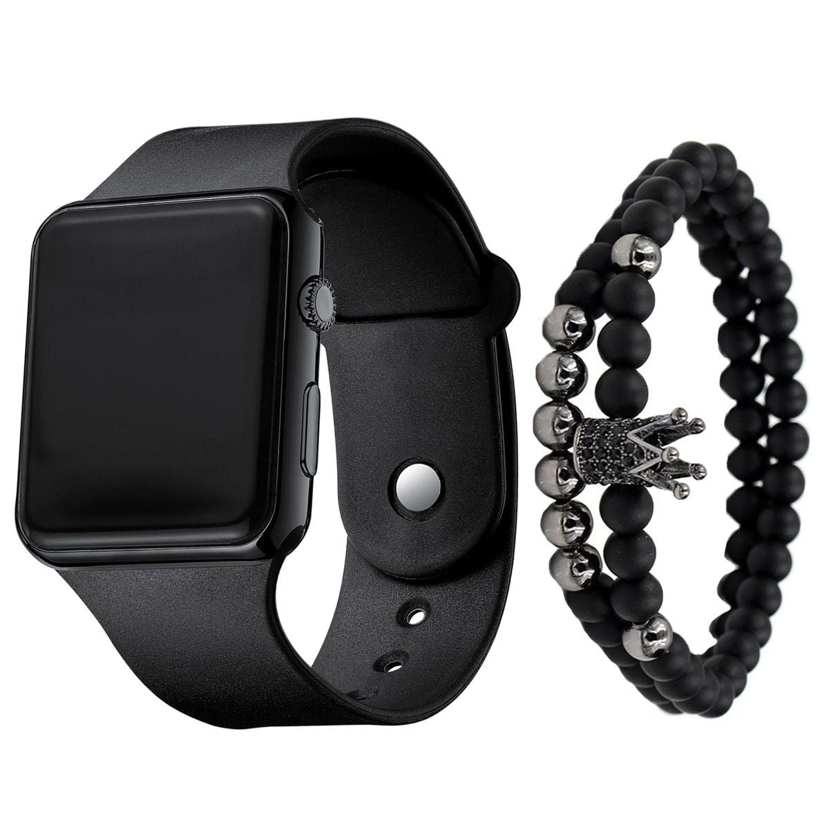 2pcs/set Square Silicone Digital Watch + Crown Bracelet Fancy Women WaDobaDealsexpress.shop2pcs/set Square Silicone Digital Watch + Crown Bracelet Fancy Women Watches Jewelry SophisticatedDetails