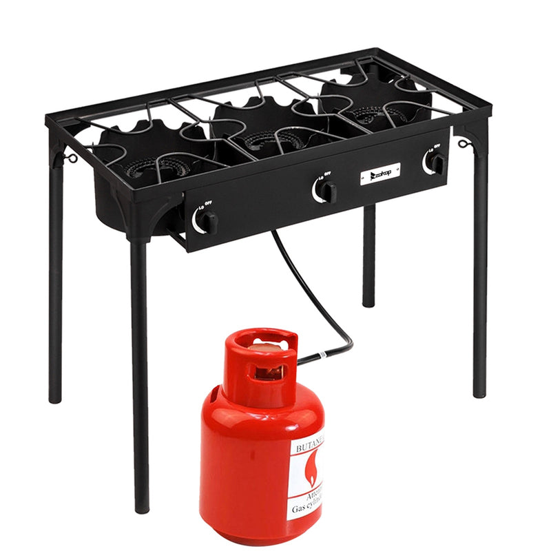 Outdoor Camp Stove High Pressure Propane Gas Cooker Portable Cast IronDobaDealsexpress.shopOutdoor Camp Stove High Pressure Propane Gas Cooker Portable Cast Iron Patio Cooking Burner (Highlights
225000 BTU of cooking power
Ultra-portable with removable legs
Details
Introductions:This powerful three burner, equipped with a cast iron head, outputs a