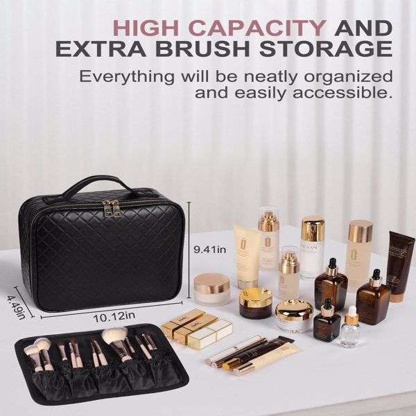 Adjustable Partitions, Portable Makeup Storage Box