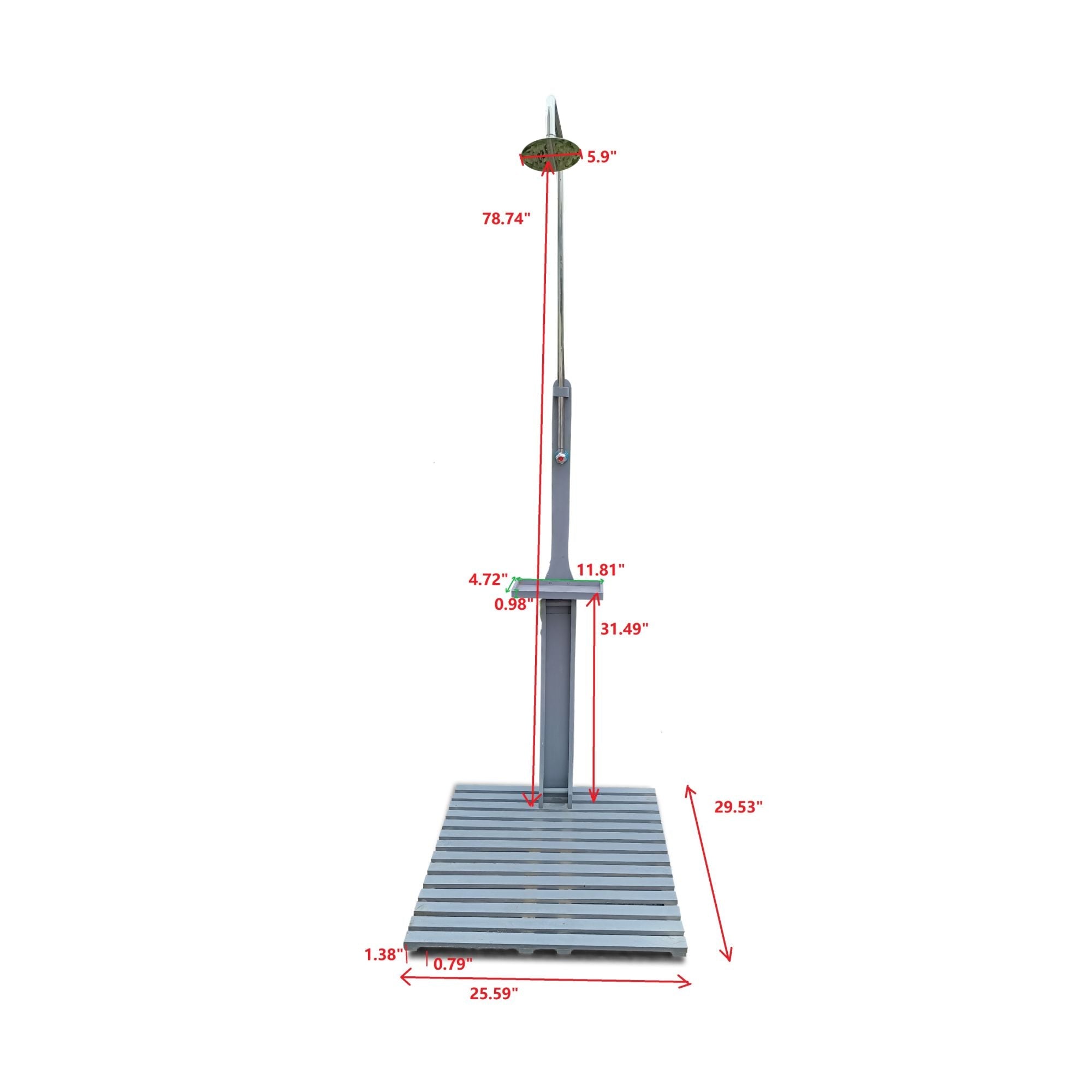 Outdoor Garden Pool Shower with Chassis Board, for Swimming Pool, PatiDobaDealsexpress.shopOutdoor Garden Pool ShowerSpecification
Main Color:Gray
Main Material:Solid Wood
Details
Product Features:
The wooden garden shower is ideal to provide cool in backyard, camping or after outd